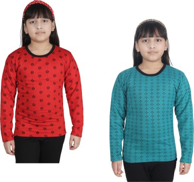 MTI FASHIONS Girls Casual Fleece Full Sleeve Top(Multicolor, Pack of 2)