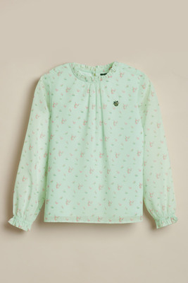 Allen Solly Girls Viscose Blend Top(Green, Pack of 1)
