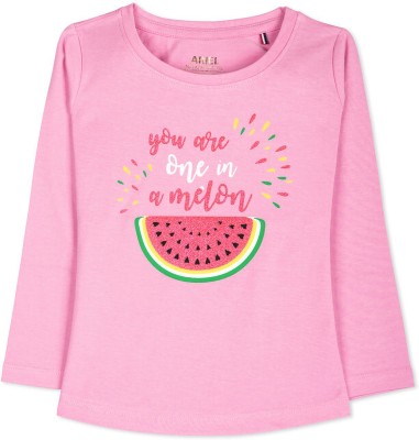 Ariel Girls Casual Cotton Blend Top(Multicolor, Pack of 1)
