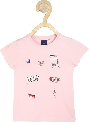 Allen Solly Girls Casual Cotton Blend Top(Pink, Pack of 1)