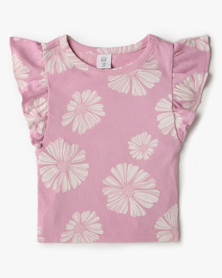 GAP Girls Casual Pure Cotton Knit Top(Pink, Pack of 1)