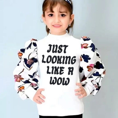 Wahoo Girls Cotton Crepe Blend Top(White, Pack of 1)