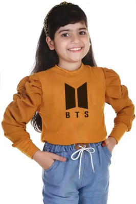 sunbrust Girls Casual Cotton Blend Full Sleeve Top(Brown, Pack of 1)