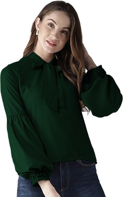 oriexfabb Girls Casual Polycotton Top(Green, Pack of 1)