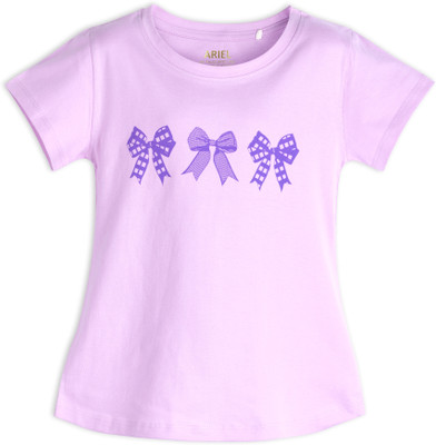 Ariel Girls Casual Cotton Blend Top(Purple, Pack of 1)