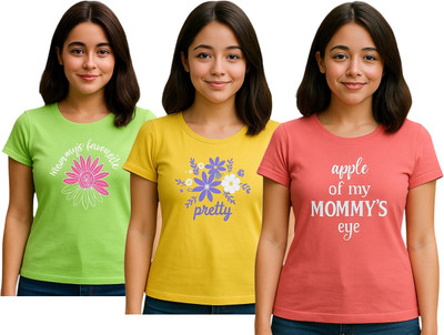 FABROYZ Girls Casual Pure Cotton Top(Multicolor, Pack of 3)