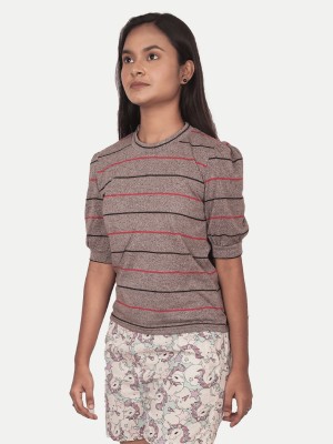 radprix Girls Casual Pure Cotton Top(Multicolor, Pack of 1)