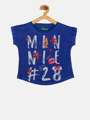 YK Disney Girls Casual Cotton Blend Top(Blue, Pack of 1)