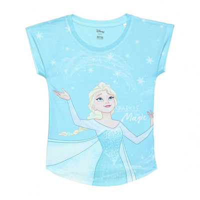 Disney By Wear Your Mind Girls Casual Polycotton Top(Blue, Pack of 1)