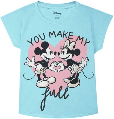 DISNEY BY MISS & CHIEF Girls Casual Polycotton Top(Blue, Pack of 1)