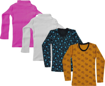KAYU FAB Girls Casual Fleece Sweater Top(Multicolor, Pack of 4)