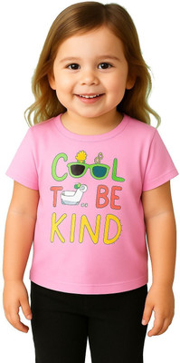 CERABI Girls Casual Pure Cotton Top(Pink, Pack of 1)