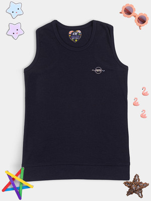 PAMPOLINA Girls Casual Cotton Blend Top(Dark Blue, Pack of 1)