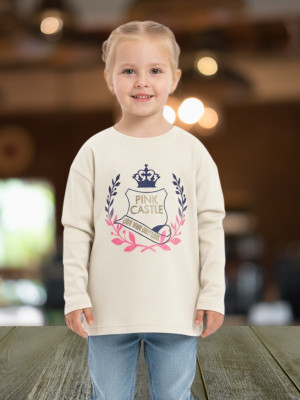 PINK CASTEL Girls Casual Cotton Lycra Blend Full Sleeve Top(White, Pack of 1)