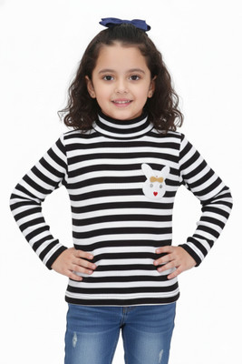 Tkameez Girls Party Cotton Blend Sweater Top(Red, Pack of 1)