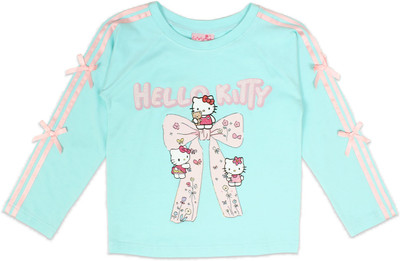 Cutecumber Girls Casual Polyester Blend Knit Top(Blue, Pack of 1)