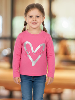 Pink Castle Girls Casual Cotton Lycra Blend Full Sleeve Top(Pink, Pack of 1)