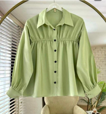 FashionForward Girls Crepe Top(Green, Pack of 1)