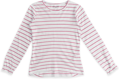 Pantaloons Junior Girls Casual Pure Cotton Top(Pink, Pack of 1)