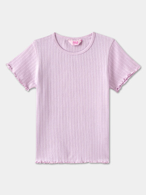 R&B Girls Pure Cotton A-line Top(Purple, Pack of 1)