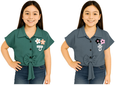 clever Girls Cotton Blend Top(Multicolor, Pack of 2)