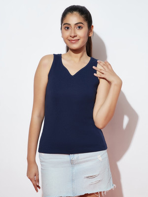 Spunkies Girls Casual Pure Cotton Fashion Sleeve Top(Blue, Pack of 1)