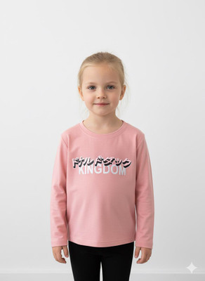 PINK CASTEL Girls Casual Lycra Blend Full Sleeve Top(Multicolor, Pack of 1)