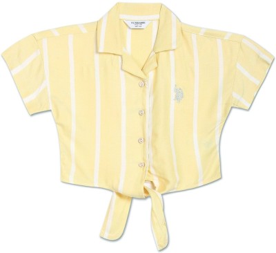 U.S. POLO ASSN. Girls Casual Viscose Top(Yellow, Pack of 1)