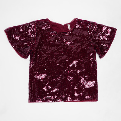 Pantaloons Junior Girls Polyester Blend A-line Top(Maroon, Pack of 1)