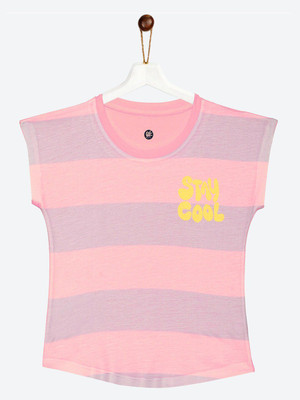 Yk Girls Casual Polycotton Top(Pink, Pack of 1)
