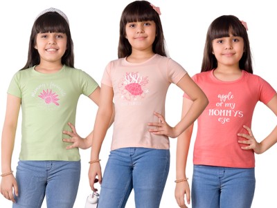 FABROYZ Girls Casual Pure Cotton Top(Multicolor, Pack of 3)