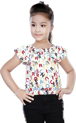 HUNNY BUNNY Girls Casual Polyester Top(Multicolor, Pack of 1)