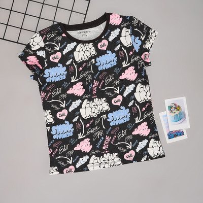 Pantaloons Junior Girls Cotton Blend Top(Multicolor, Pack of 1)