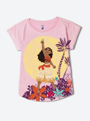 YK Disney Girls Polycotton Raglan Top(Pink, Pack of 1)