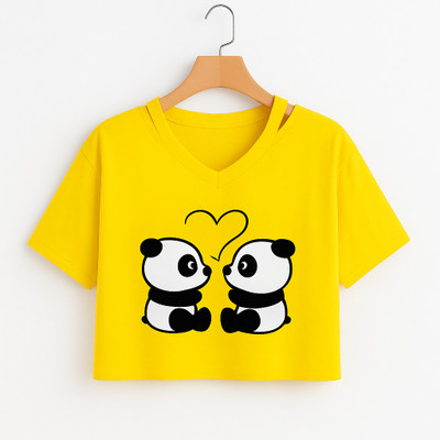 CROP ZONE Girls Casual Cotton Blend Crop Top(Yellow, Pack of 1)