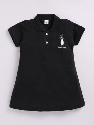 CERABI Girls Casual Pure Cotton Top(Black, Pack of 1)