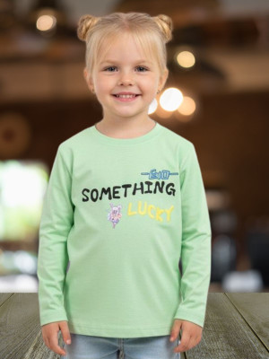 SAALVIA Girls Casual Cotton Lycra Blend Full Sleeve Top(Green, Pack of 1)