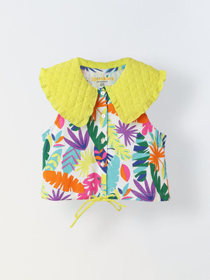 Spunkies Girls Casual Cotton Blend A-line Top(Multicolor, Pack of 1)