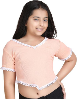 GALAD Girls Casual Cotton Blend Crop Top(Pink, Pack of 1)