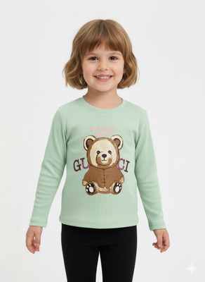 SAALVIA Girls Casual Cotton Lycra Blend Crop Top(Light Green, Pack of 1)