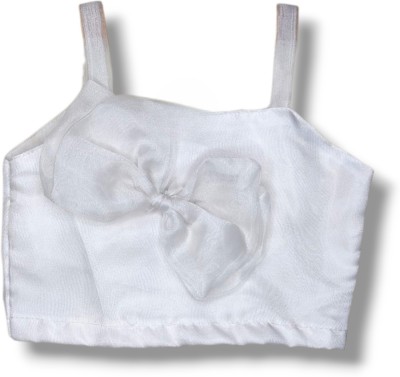 priyanshi creation Girls Tissue Strap Top(White, Pack of 1)