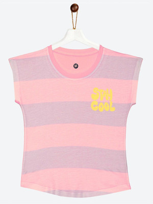 Yk Girls Casual Polycotton Top(Pink, Pack of 1)