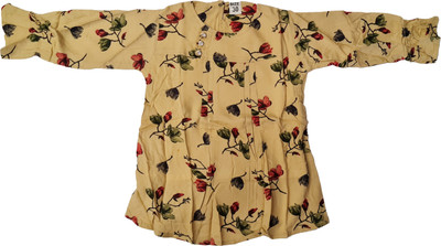 MUMMASCHOICE Girls Casual Rayon Top(Yellow, Pack of 1)