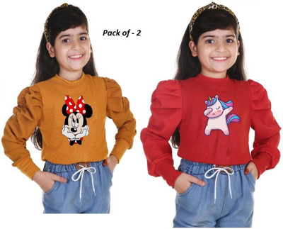 Zalorawear Girls Cotton Blend Top(Multicolor, Pack of 2)