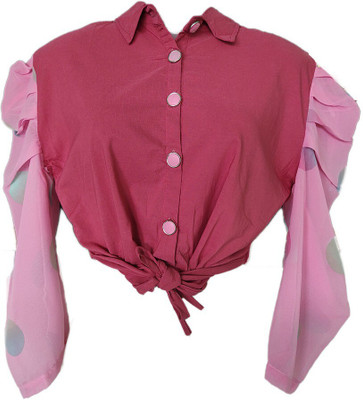 Stylista Fashion Boutique Girls Casual Viscose Blend Crop Top(Pink, Pack of 1)