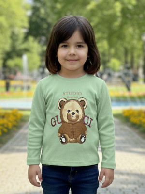 SAALVIA Girls Casual Cotton Lycra Blend Crop Top(Green, Pack of 1)