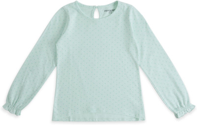 Pantaloons Junior Girls Casual Pure Cotton Top(Green, Pack of 1)