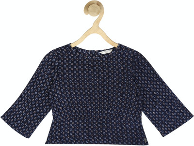 PETER ENGLAND Girls Casual Pure Cotton Top(Blue, Pack of 1)