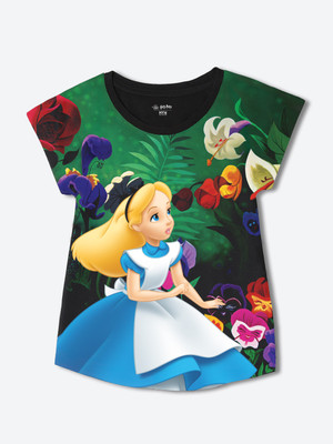 Wear Your Mind Girls Casual Cotton Blend Top(Black, Pack of 1)