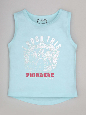 Ginie Girls Casual Pure Cotton Cami Top(Blue, Pack of 1)